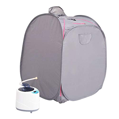 Preisvergleich Produktbild HIXGB Tragbarer Persönlicher Sauna Raum Dampferzeuger, Haushalts Faltendes Detox Mobile Begasungs Gewichtsverlust Sauna Zelt, Grau + Rosa, 82 * 82 * 106Cm / 32.28 * 32.28 * 41.73In