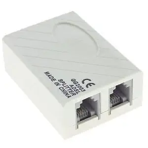 Mahavir Enterprise ADSL Internet Phone Filter Splitter Broadband Modem Box (White)