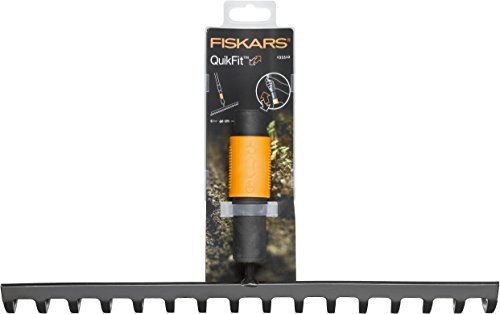 Fiskars Rechen mit 16 Zinken, Werkzeugkopf, Breite 41 cm, Gehärtete Stahlzinken, Schwarz/Orange, QuikFit, 1000654 - 2