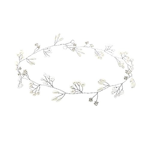 aukmla Strassbesatz Haarband und Stirnband mit Kristall, Fashion Zubehör für Frauen und Mädchen (Silber) - 3