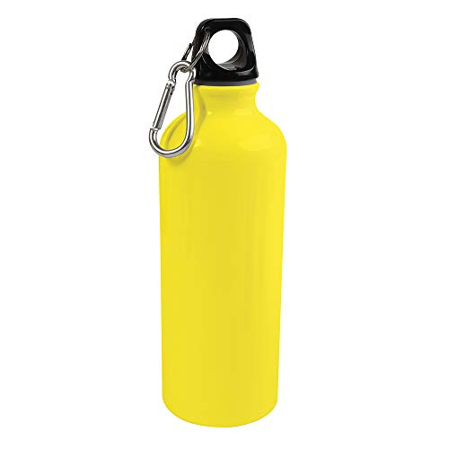 Gadget Prime Borraccia Fluo in Alluminio 500 ml con moschettone (Giallo)