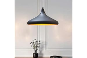 bamyum Champion Lámpara de Cocina, Lámpara Techo Colgante Vintage, Lámpara de Techo con Pantallas de 35 cm y Lámpara de Isla de Cocina de Metal de Lámparas de Techo Negro