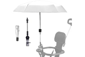 Nakazawa Detachable Baby Pram parasol,Clip On Pram umbrella with Free Umbrella Handle, 360° adjustment(White)