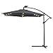 Produktbild wolketon Grau 3.5m LED Beleuchtung Sonnenschirm Garten Schirm Marktschirm Ampelschirm Kurbel Schirm für Garten, Pool, Planschbecken, Terrasse, Camping-Platz, Loggia, Balkon