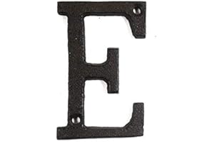 ausuky Cast Iron Retro Metal Alphabet Letters Numbers Sign Address Door Cafe Wall Decor A to Z,0 to 9 (E)