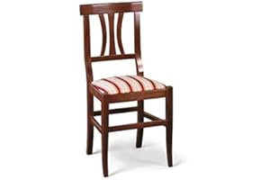 SEDAM SRL Sedia Arte Povera, Qualità TOP, diverse sedute e colorazioni, ORDINE MINIMO 2 PEZZI (Noce, Imbottita Rossa)