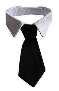 VEDEM Dog Necktie Pet Tuxedo Cotton Collar with Black Tie for Small Medium and Large Dogs (X-Small)