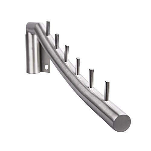 IMEEA® 12.6inch Gebürstete SUS304 Edelstahl – Wandkleiderlüfter Kann mit 6 Haken Schwingen (1-Stück) - 2