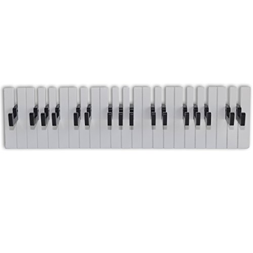 vidaXL Piano Garderobenleiste Wandgarderobe Kleider Hakenleiste Garderobe 16 Haken - 2