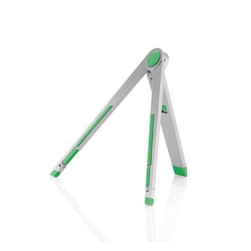 deleyCON HQ Universal Tablet Halterung/Ständer – Staffelei für iPad / Galaxy Tab usw – mit & ohne Case nutzbar Silber - 9