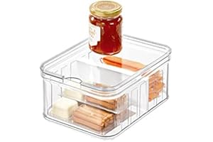 INTERDESIGN iDesign Caja organizadora para frigorífico, pequeña caja de plástico libre de BPA, organizador de nevera o despacho, transparente