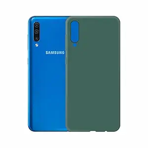 Case Creation Fashion Silicone Soft Buttons,Flexible Edge,Semi Hard Shell OG Silk Smooth Feel Skin TPU Cover (Velvet Protection Back Panel) Solid Color Phone Case for Samsung A70 (Maroon Green)