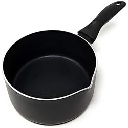 LS Kithcen - Casserole de Cuisine Professionnel - Casserole à Lait avec Bec Verseur - Aluminium - Revêtement Antiadhésif - Ø 16 cm - Capacité 1L