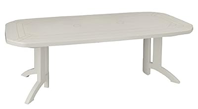 GrosFillex Table de jardin GROSFILLEX Véga rectangulaire blanc 10 personnes