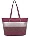 Produktbild CRAZYCHIC - Damen Große Top Griff Tasche - Tote Handtasche Patchwork - PU Leder Streifen - Große Kapazität Schultertasche Henkeltasche - Tragetasche Arbeit Schule Büro Reise - Bordeaux Rot