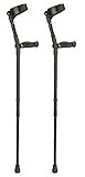 Ossenberg Textured Black Pair of Anatomic Soft Grip Closed Cuff Forearm Crutches