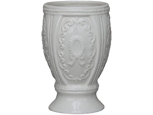 Zahnputzbecher “ Marie Antoinette “ Chic Antique Utensilien Weiß Keramik 11,5 cm - 2