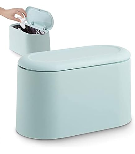 Mini Poubelle Murale Pour Salle De Bain - Compacte 11x9.5 Cm - Couvercle Battant - Idéale Petits Espaces (Cuisine, Bureau)
