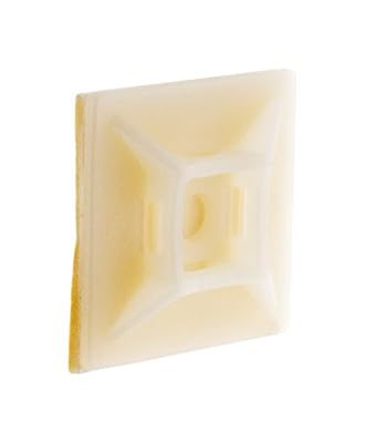 Zenitech 121146 Set de 10 Embases Adhésives pour Colliers de Câblage, Blanc