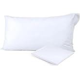 CASTUWORLD Waterproof Pillowcase, Anti-Dust, 50% Cotton and 50% Polyester, Side Zip, Breathable, Hygienic Protective Soft Was