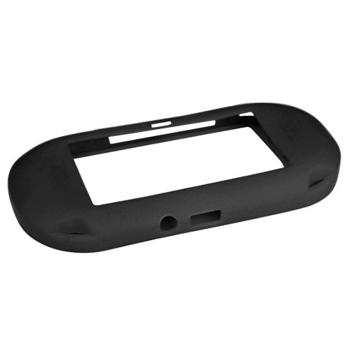 fürAccessotech Schwarz Weich Silicone Skin Protektoren Cover Case Hülle Sony PS Vita Konsole - 5