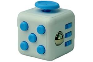 AIBULO Cool Fidget Cube Vinyl Desk Toy Children Desk Toy Adults Stress Relief Cubes (Blue/White)