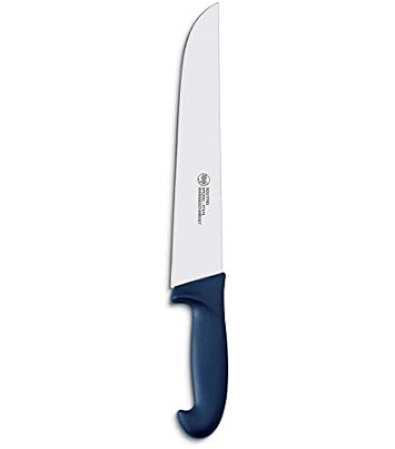 AUSONIA - Couteau De Boucher Lame Large 25 Cm - Acier Inox 420, Manche Polypropylène Atoxique - Découpe Facile Et Précise