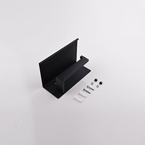 ubeegol 2in1 Toilettenpapierhalter mit Bücherregal WC-Wandmontage Ersatzrollenhalter mit 3 Jahre Garantie – Schwarz - 6