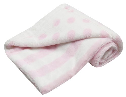 BABYTOWN Baby Girls Boys Soft Plush Fleece Blanket Wrap Comforter Striped Cosy (Pink) ( 75cm x 75cm)
