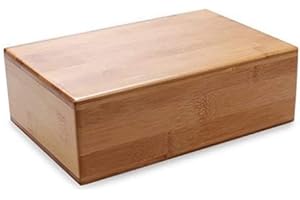AUTUMNDEER Yoga Blocks Bricks, Wooden Bamboo Yoga Block, Support Bricks to Deepen Poses, Improve Strength and Aid Balance and Flexibility, Non-toxic, Odorless, and Water-Resistant