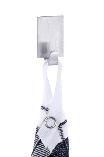 WENKO 4478011100 Strip-it® Rechteckhaken – 4er Set, Edelstahl rostfrei, 1.9 x 1.5 x 3.4 cm, Matt - 3