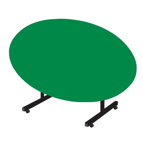 Metalliform CONC-M-PS-LG-64-LG-Soft Lime Connect color verde poliuretano termopl&aacute;stico Mesa con ruedas