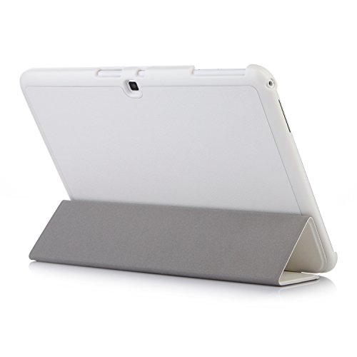 iHarbort® Samsung Galaxy Tab 4 10.1 Hülle – Ultra Slim Leder Tasche Hülle Etui Schutzhülle Für Samsung Galaxy Tab 4 10.1 Zoll T530 T535 Case Holder mit automatischer Weckfunktion (Galaxy Tab 4 10.1, Weiß) - 3