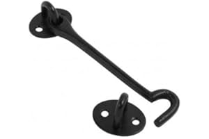 Dzina Cabin Hook Malleable 200mm (8 Inch) Black Pack of 3