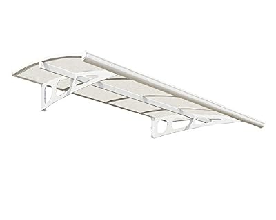 Palram Bordeaux Auvent de Porte - Marquise au Design Modern en Aluminium et Acrylique Transparent - Structure Blanche