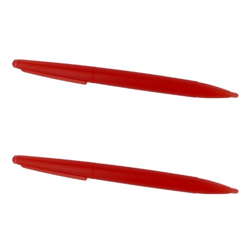 AssecureLarge Semi Transparent Stylus Pens For Nintendo DS Family - 2 Pack Red | ZedLabz