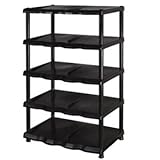 5 Tier Black Plastic Shoe Rack Shelf (Kitchen &amp; Home)