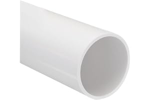 Unifizz Tuyau rond en plastique rigide résistant aux impacts pour tuyau de vidange - 57 mm x 63 mm x 200 mm (DI x DE x L) - Blanc