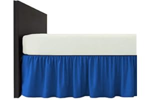 Mfabrics Poly-Cotton Plain Dyed Bed Base Valance Sheet - Easy Care, Machine Washable - Available in 20 Colours - 40cm Frilled (Mid Blue, Single)