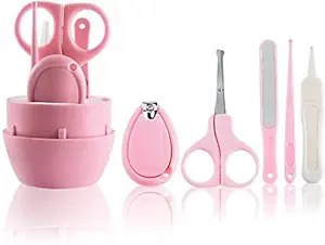 RKPM HOMES Baby Grooming Kit | Hair Brush & Manicure Set for Toddler Soft Bristles Brush | with Scissors/Nail Clipper | Healthcare Daily Hygiene Set | Kids Gift Travel Bath for Boy Girl - Set of 5
