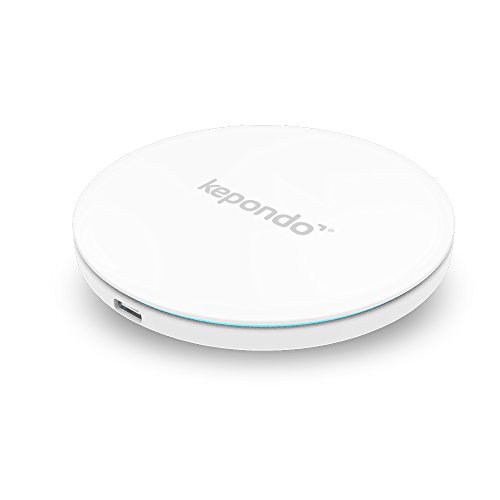 Kepondo Cargador Inalámbrico Rápido, Qi Cargador por Inducción con 10W, Almohadilla de Carga Inalámbrica para iPhone XS, XS MAX, XR, X, 8, 8+, Samsung S9, S9+, y Dispositivo habilitado Qi - Blanco