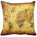 Vintage Old Gold World Map Decor Cushion Pillow Cushion Cover Fashion Home Decorative Pillowcase Cotton Polyester Pillow Cover(45cm x 45cm, One Sides)