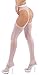Produktbild krautwear Damen Strumpfhose Offen Netzstrümpfe Halterlose Netz Straps Strümpfe Elegant Sexy Netzstrumpfhose Hoher Bund Schwarz Rot Weiss Neon Pink Grün Kostüm Fasching Karneval 80er (200weiss)