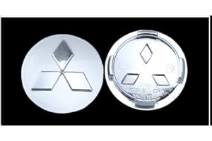 AKXBEFU 4 pièces Cache-Moyeux pour Mitsubishi Outlander Pajero 60MM, Centre de Jante Capuchons, Cache Moyeu Centre de Roue, Bouchon de Jante, Enjoliveur de Voiture