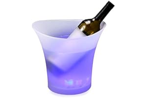 Smad Seau à Champagne Lumineux, Seau à Glace LED Multicolore, pour Champagne, Bière, Vin, Boissons, pour Fête, Bar, Domicile, 5L, 1pc