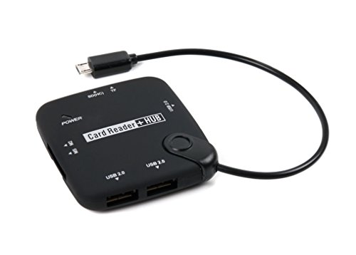 Für Ihr LENOVO Tab 3 7 Inch, Tab 3 7 Zoll, Lenovo miix 310, Lenovo Miix 510, Lenovo Tab 2 A7-20, Lenovo Tab 2 A10-30 und Lenovo Tab 2 A7-10 Tablet: USB Hub Kartenlesegerät | Card Reader (3x USB, MS, M2, SD(HC), T-Flash, DC/AC