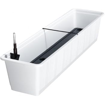 Alpfa Blumenkasten 100 cm weiß mit Wasserspeicher Made IN Germany