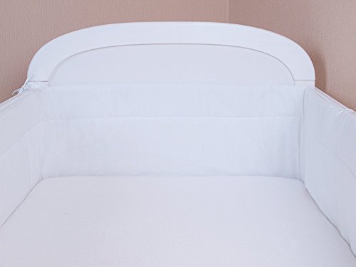 Bettumrandung Nest Kopfschutz Nestchen 420x30cm, 360x30cm, 180×30 cm Bettnestchen Baby Kantenschutz Bettausstattung Einfarbig- weiß - 3
