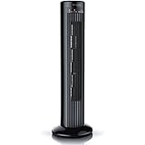 Brandson - Turmventilator mit Fernbedienung | Tower Ventilator | bis zu 45W (Stufe 3) | 80° oszillierend (zuschaltbar) | drei Geschwindigkeitsstufen + 2 Modi + Timerfunktion
