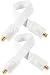 Produktbild Poppstar 2x 28cm SAT Fensterdurchführung, Türdurchführung für Koax Kabel Kupplung (F-Stecker), sehr flach (0,2mm) für Fenster und Türen, vergoldete Kontakte, weiß